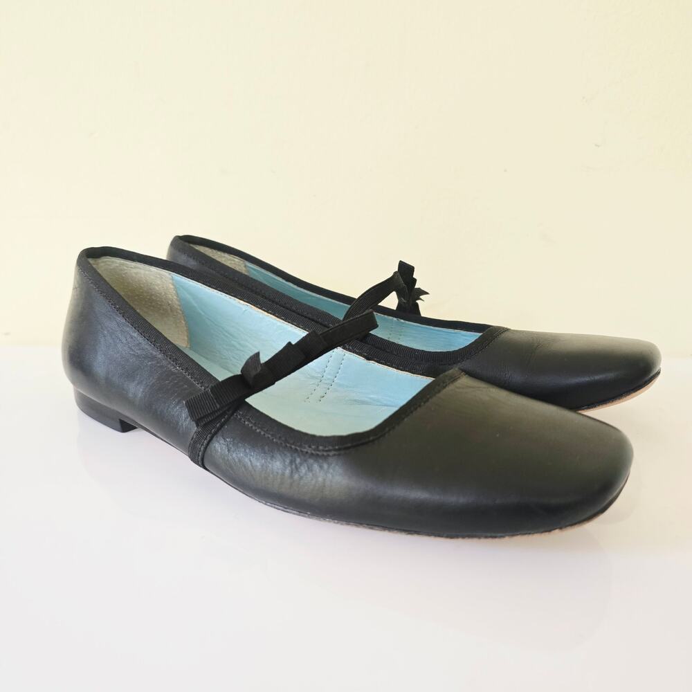 Frances Valentine Jude Black Leather Mary Jane Flats Women's Size 7.5 B - Picture 3 of 10